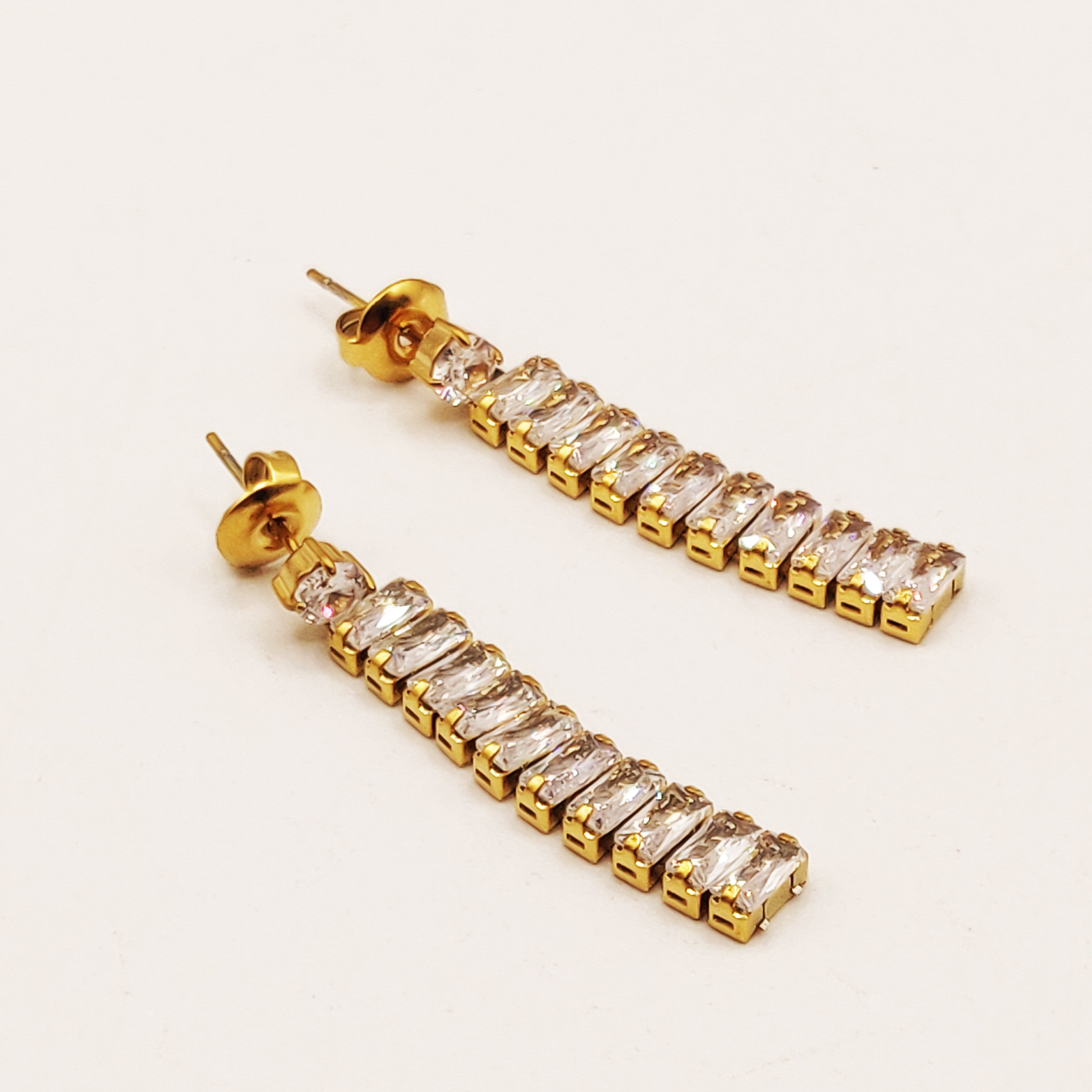 Boucles d'oreilles Multi Cristaux Transparents Luxe