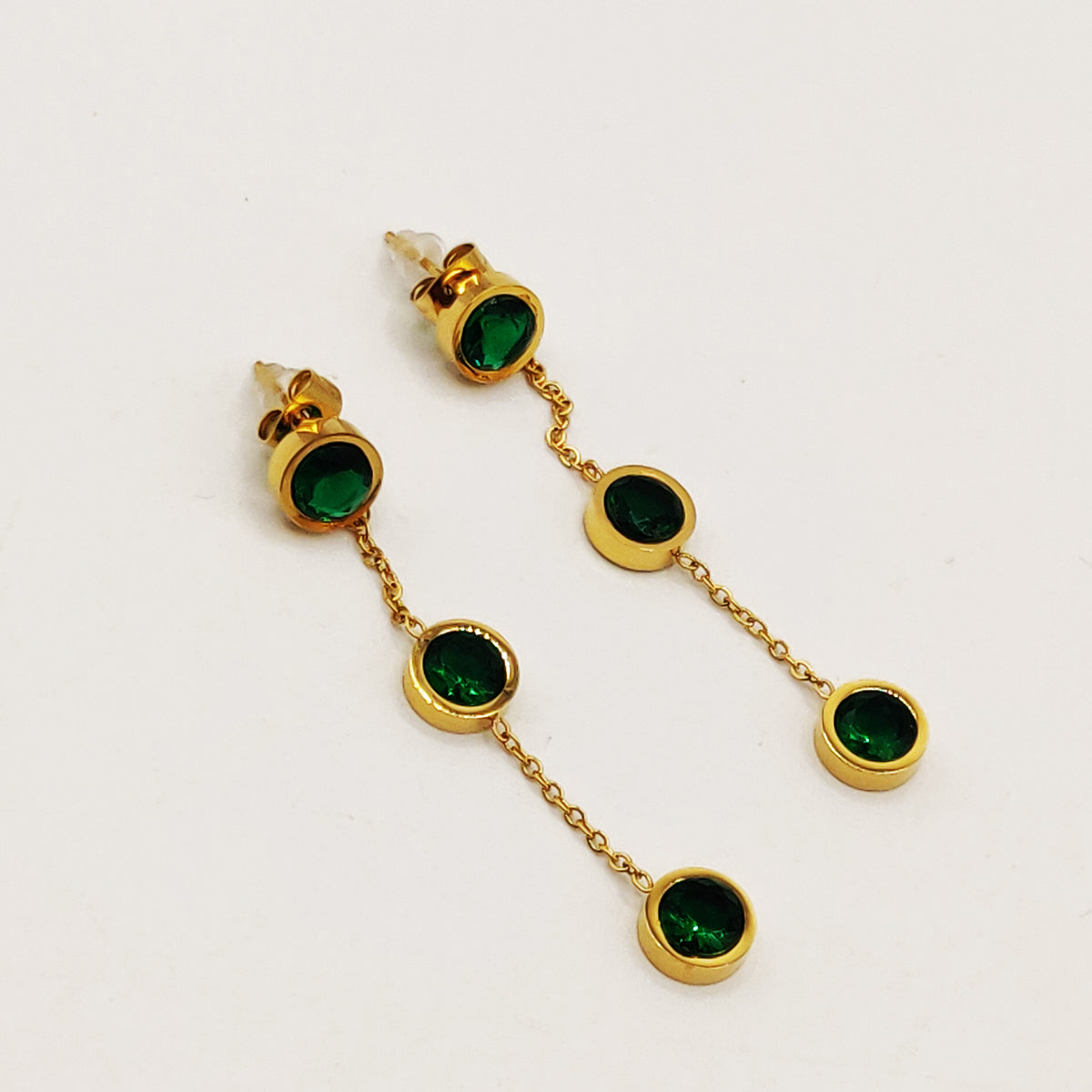 Boucles d'oreilles Multi Cristaux Verts