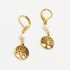 Boucles d'oreilles Multi Eden et Perles Blanches Luxe