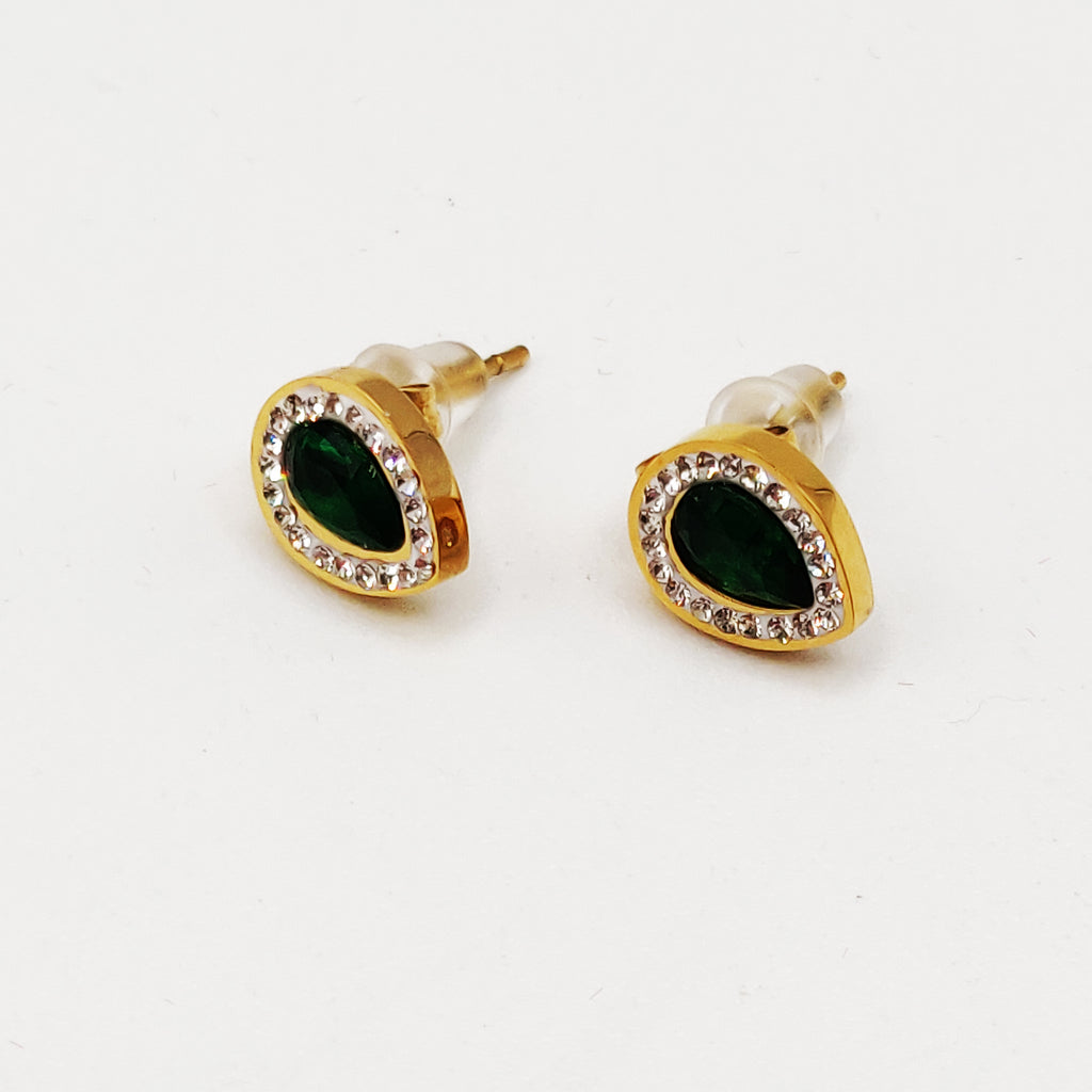 Boucles d'oreilles Multi Gouttes Vertes Luxe