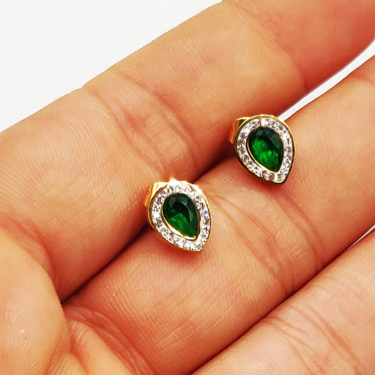 Boucles d'oreilles Multi Gouttes Vertes Luxe