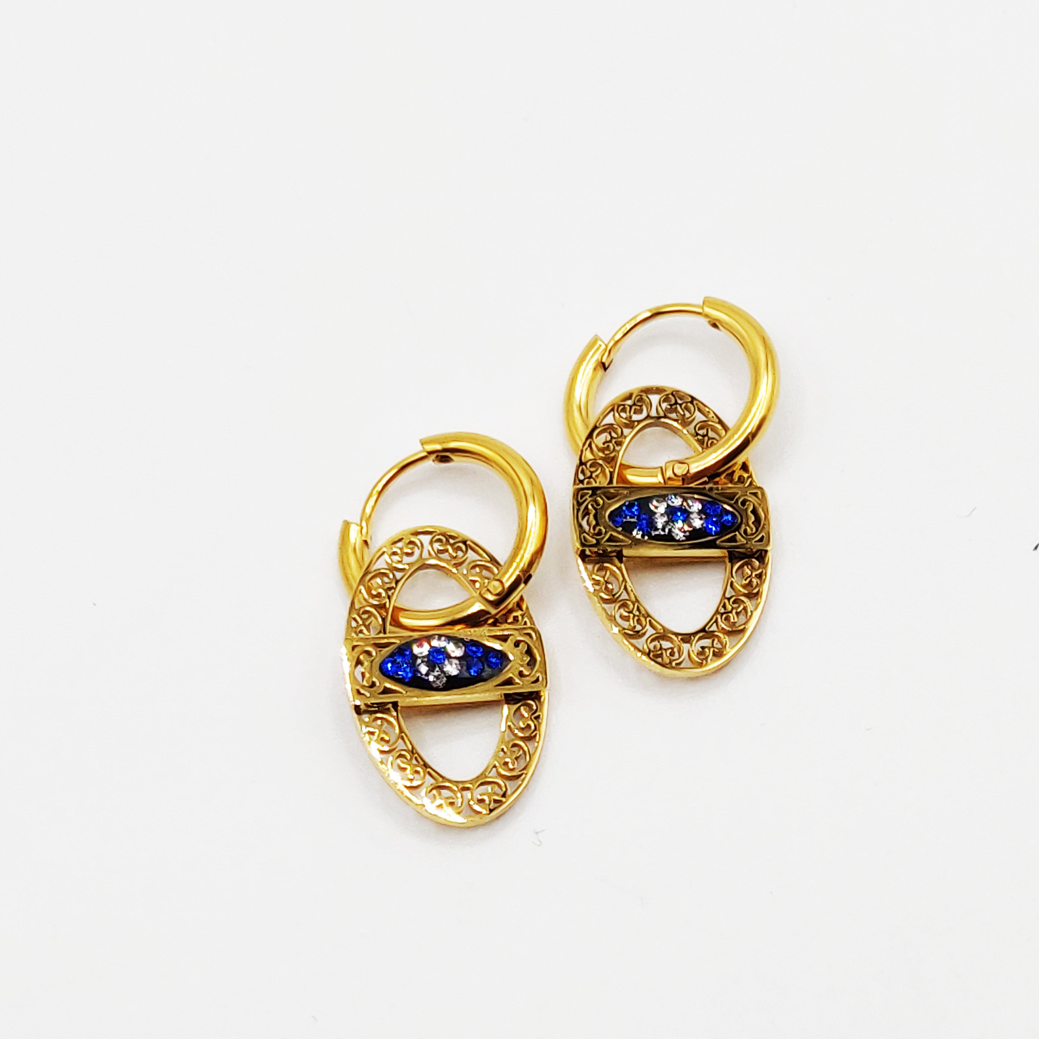 Boucles d'oreilles Oeil Bleu Roi