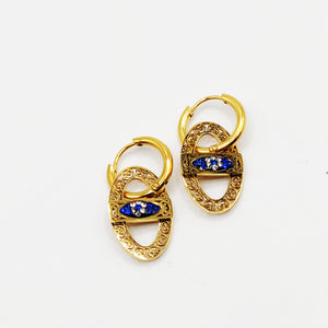Boucles d'oreilles Oeil Bleu Roi