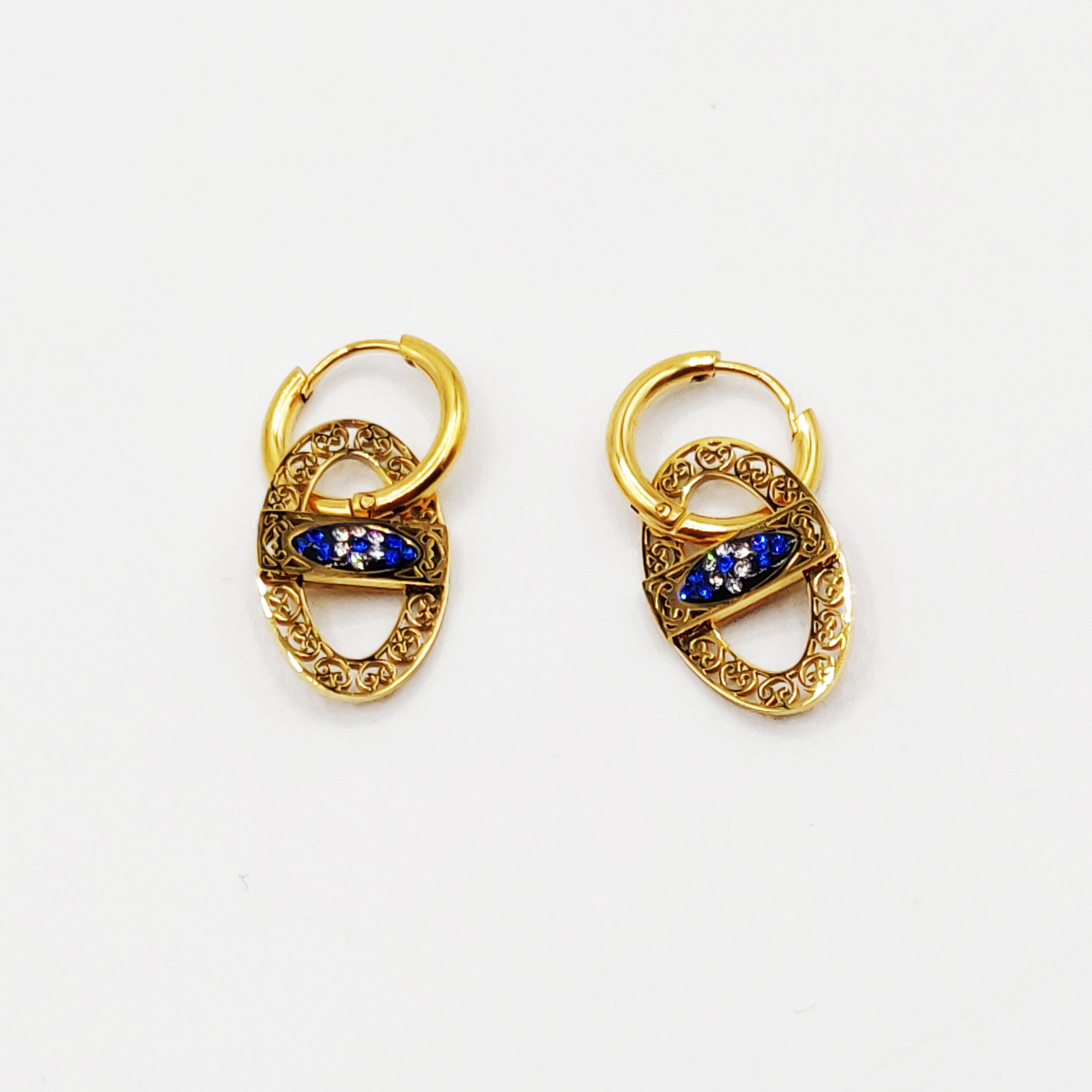 Boucles d'oreilles Oeil Bleu Roi