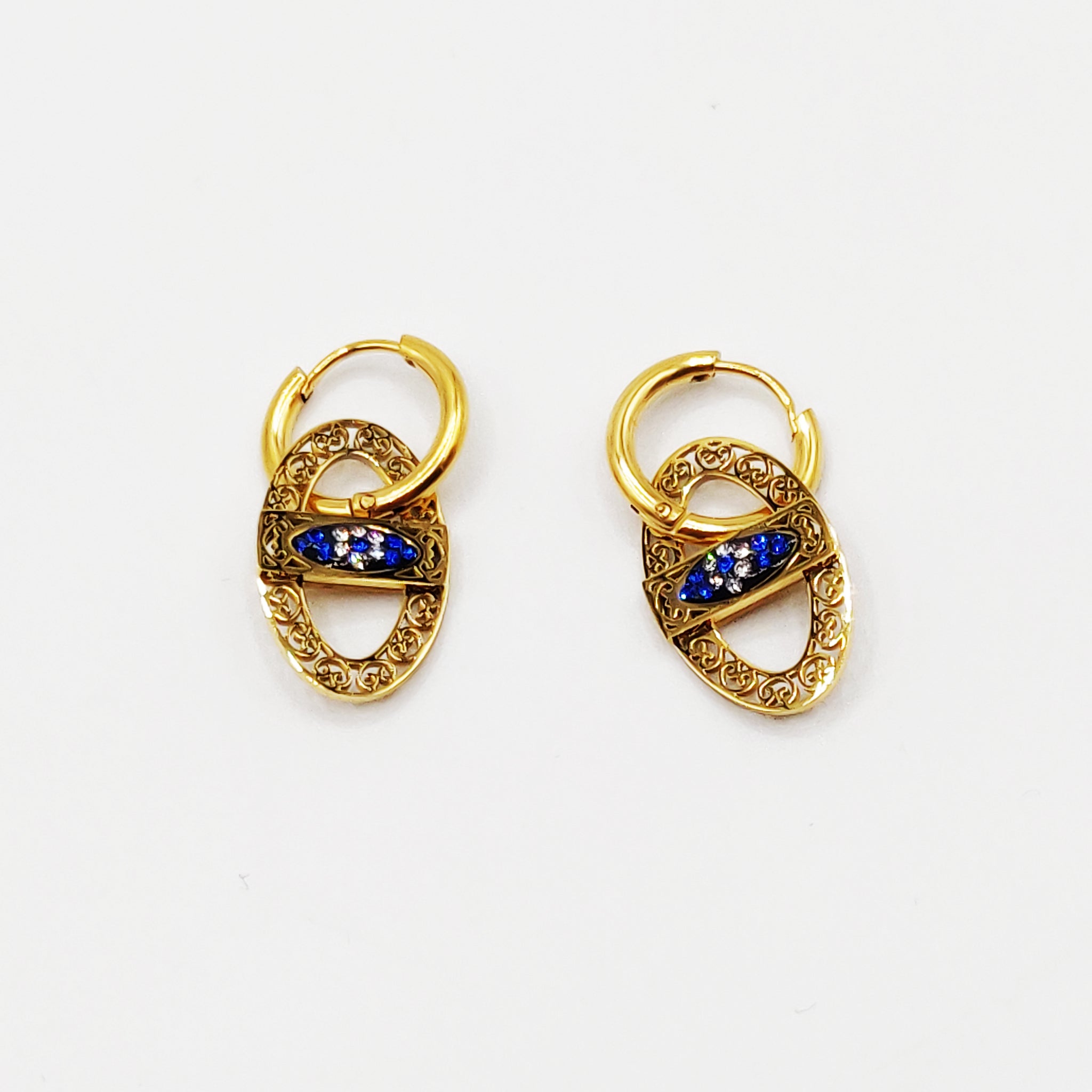 Boucles d'oreilles Oeil Bleu Roi