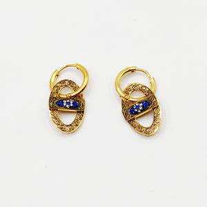 Boucles d'oreilles Oeil Bleu Roi