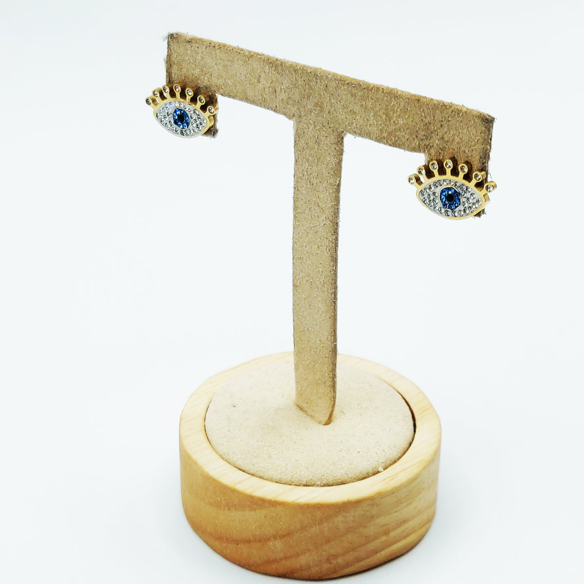 Boucles d'oreilles Oeil Couronne Cristaux