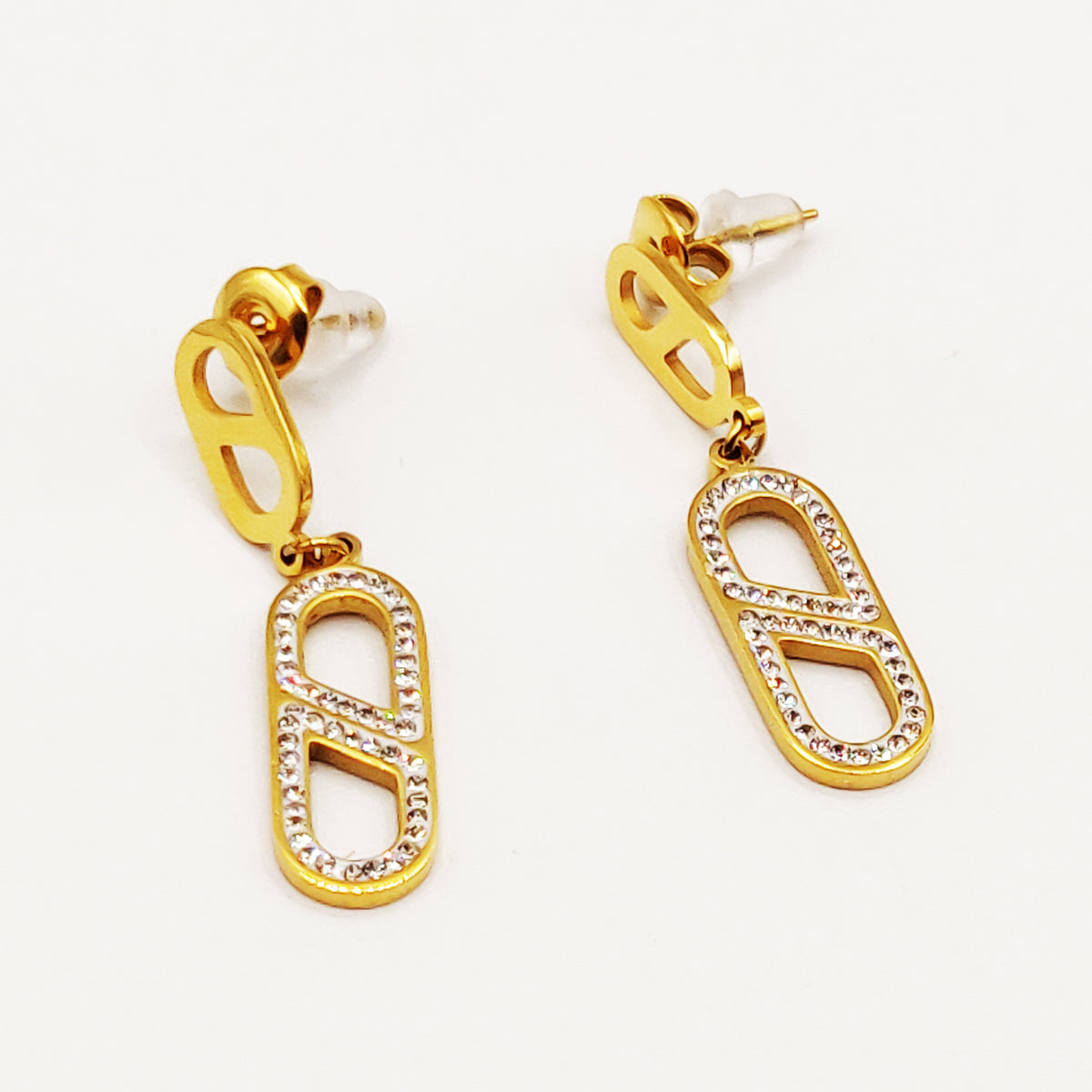 Boucles d'oreilles Ovales Coupés Cristaux