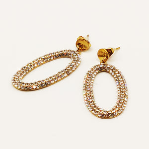 Boucles d'oreilles Ovales Full Cristaux Luxe
