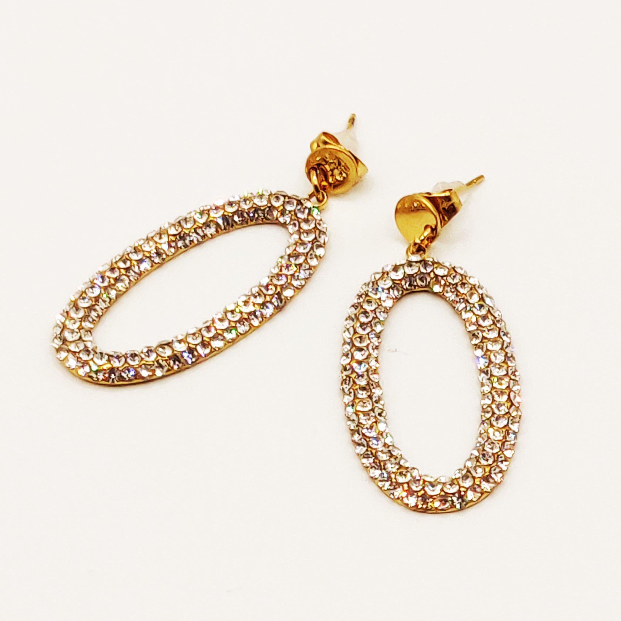 Boucles d'oreilles Ovales Full Cristaux Luxe