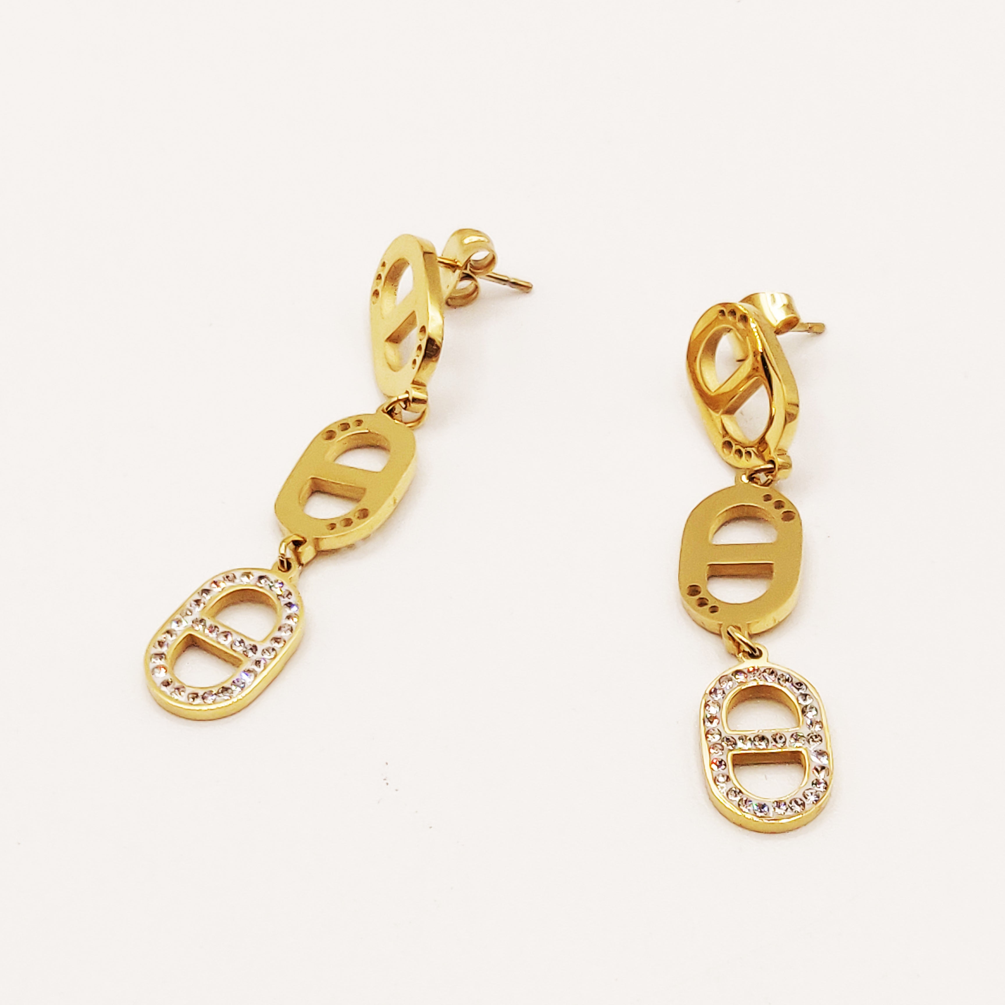 Boucles d'oreilles 3 Pendentifs CD Luxe