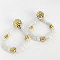 Boucles d'oreilles Perles Blanches et Dorées