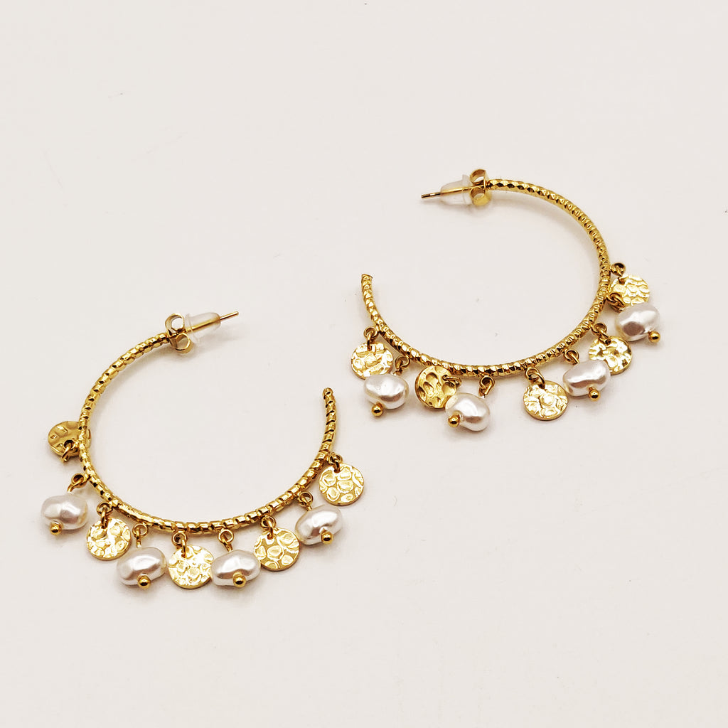 Boucles d'oreilles Perles et Cercles