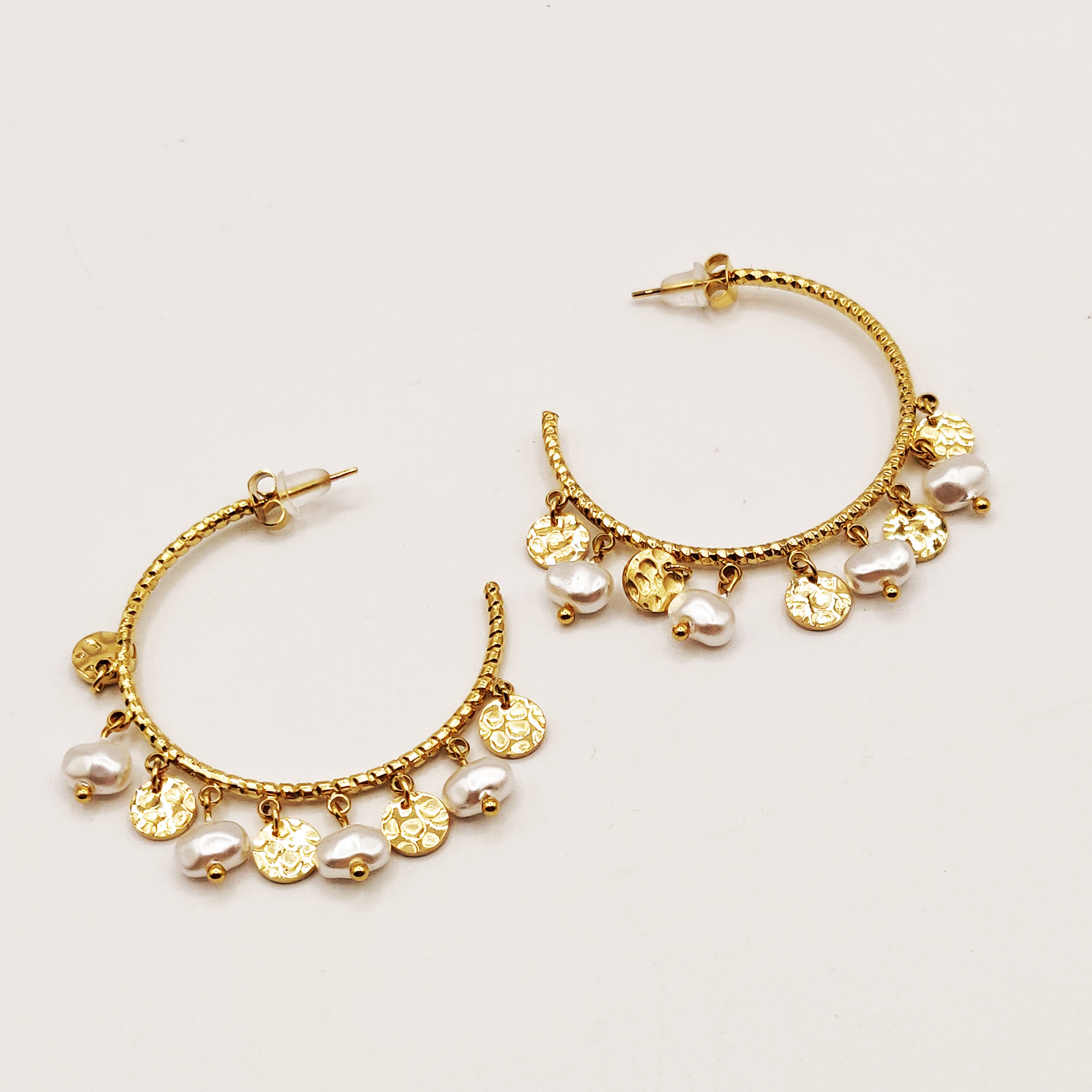 Boucles d'oreilles Perles et Cercles