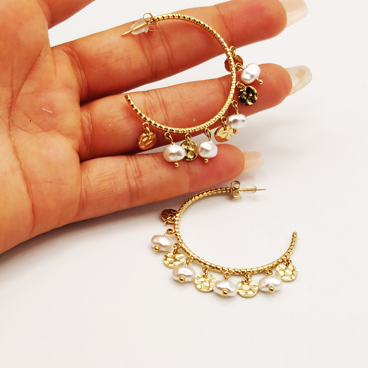 Boucles d'oreilles Perles et Cercles