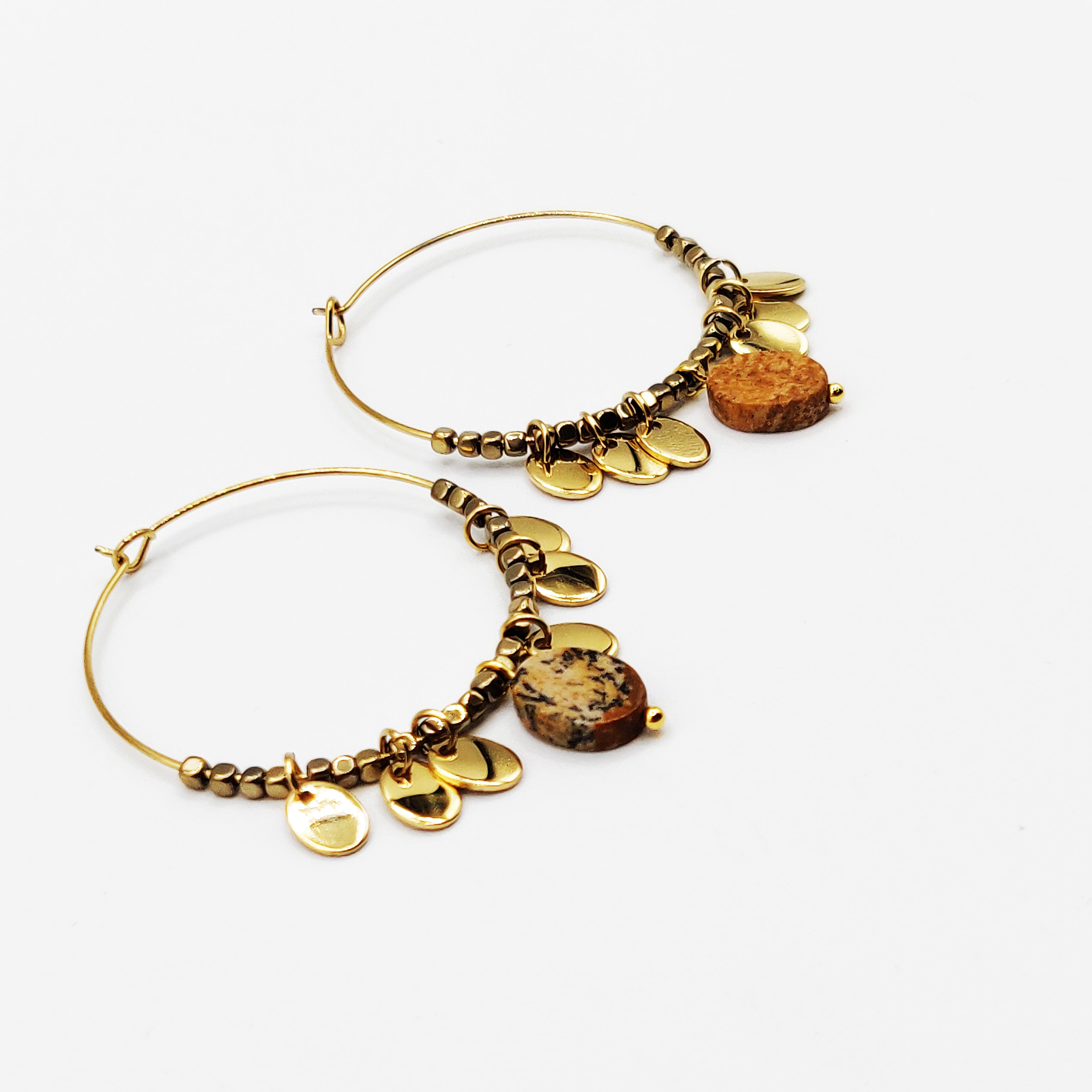 Boucles d'oreilles Perles Marrons