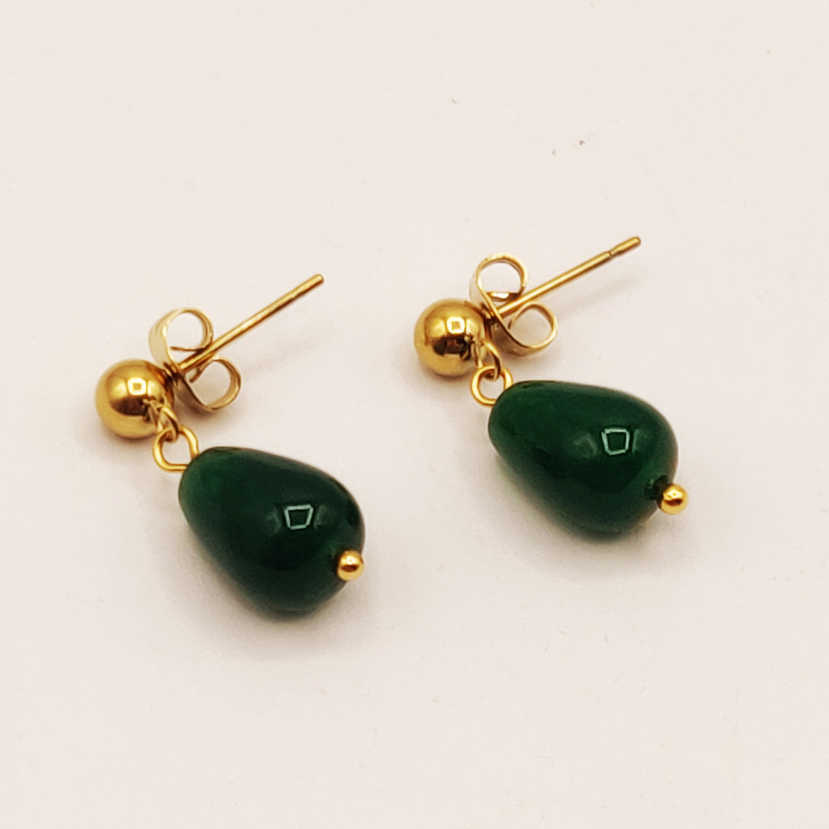 Boucles d'oreilles Perles Vertes Luxe