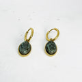 Boucles d'oreilles Pierres Vertes Ovales