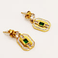 Boucles d'oreilles Plaque Cristal Vert Luxe
