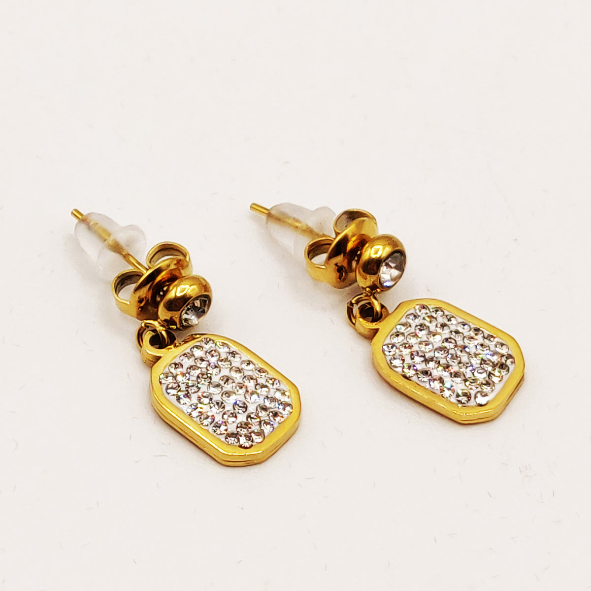 Boucles d'oreilles Rectangle Cristaux