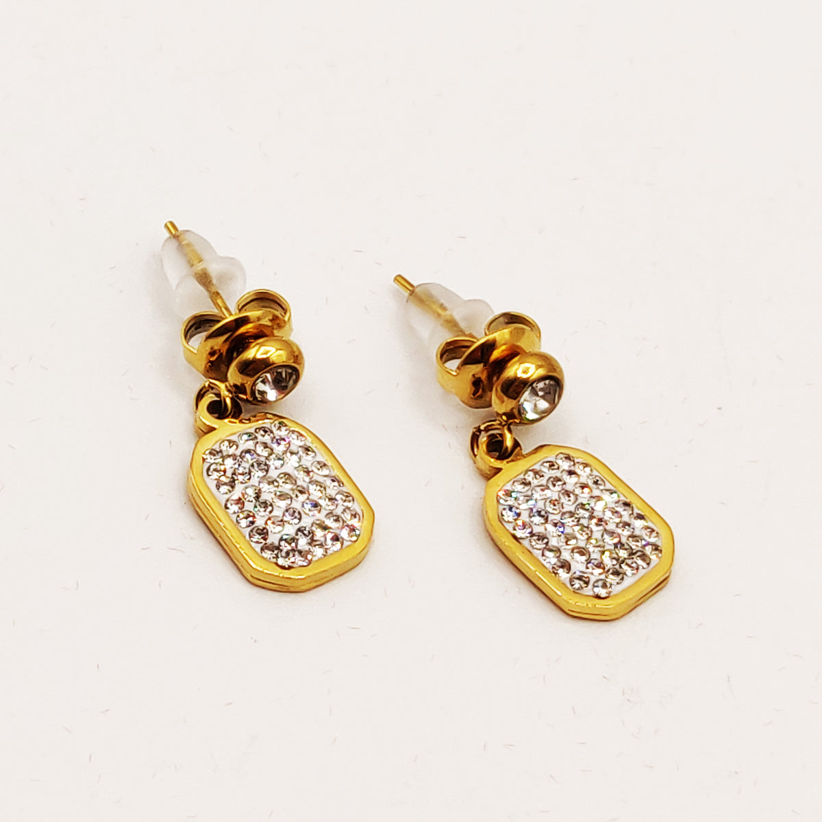 Boucles d'oreilles Rectangle Cristaux