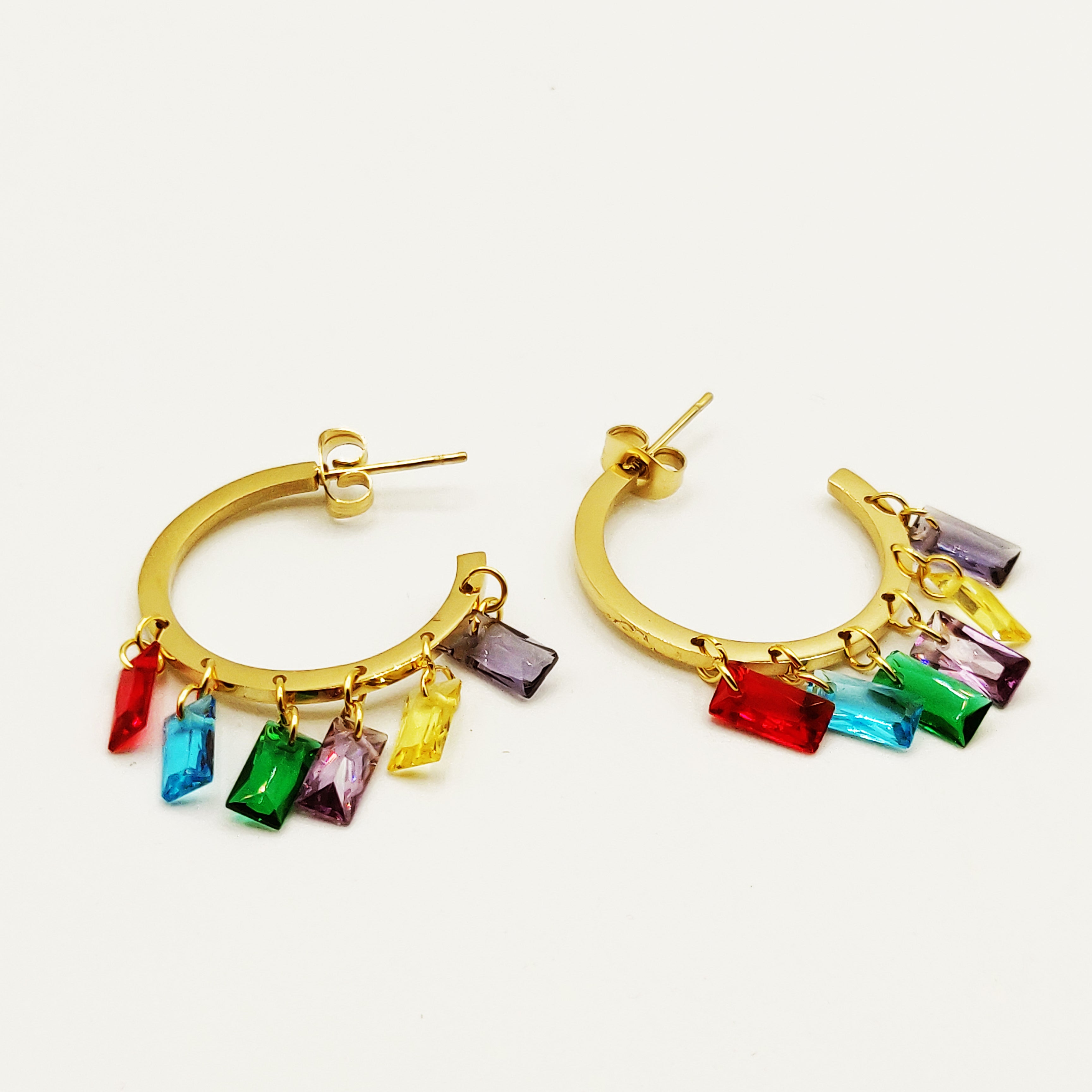 Boucles d'oreilles Rectangles Multicolores