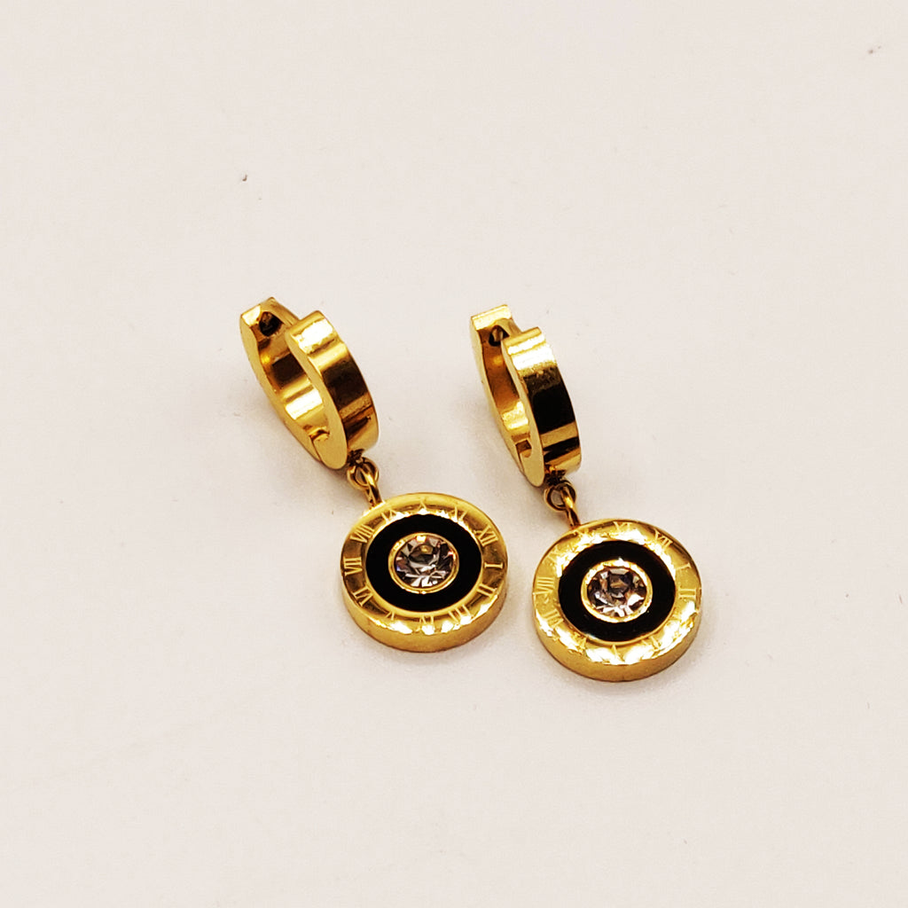 Boucles d'oreilles Romaines Cercles Noirs