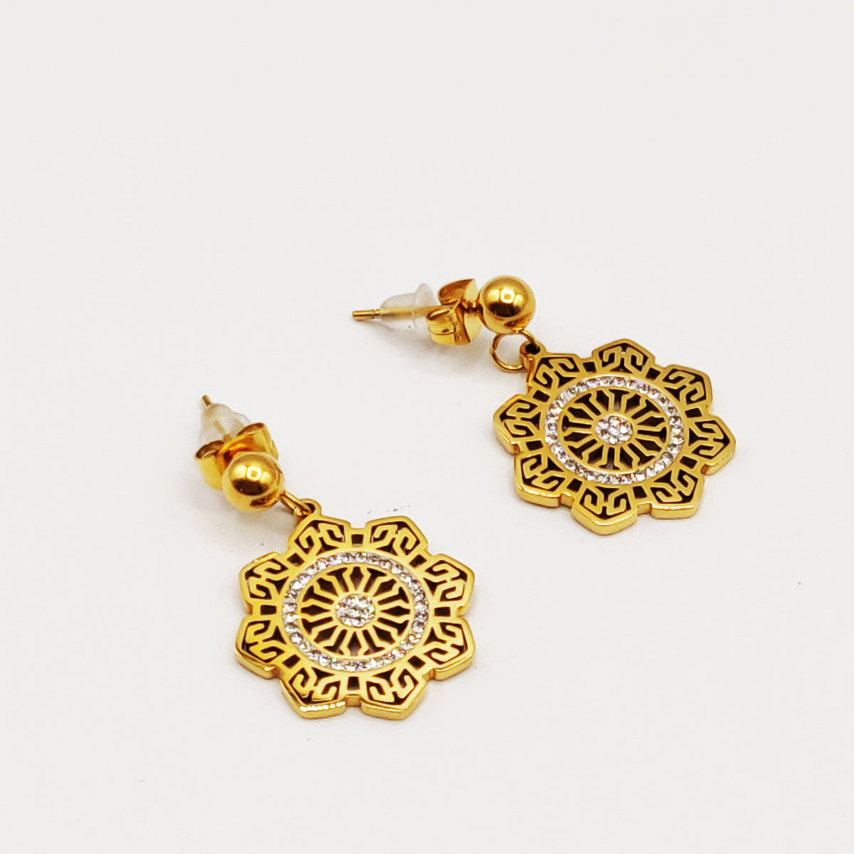 Boucles d'oreilles Rosace Cristaux Luxe