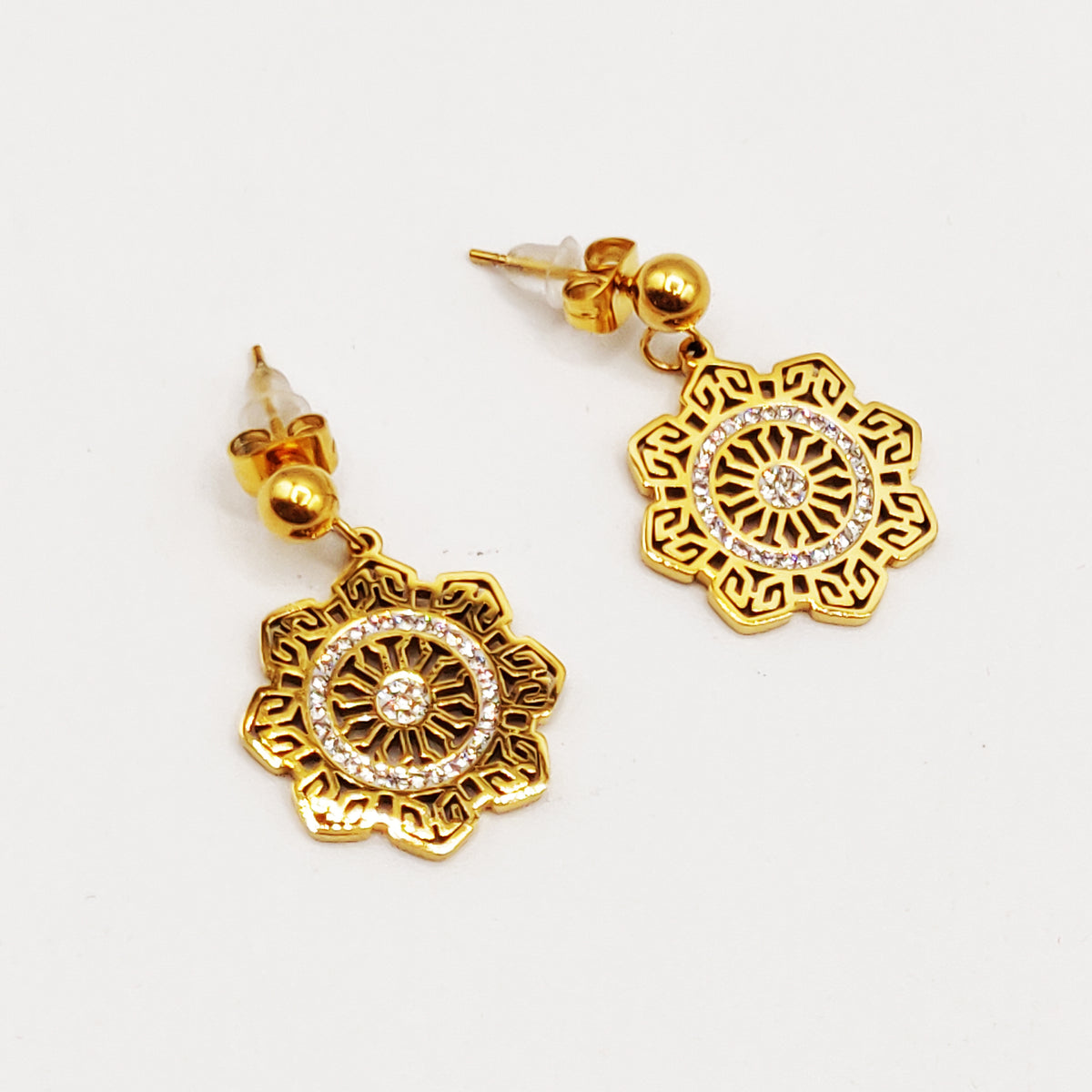 Boucles d'oreilles Rosace Cristaux Luxe