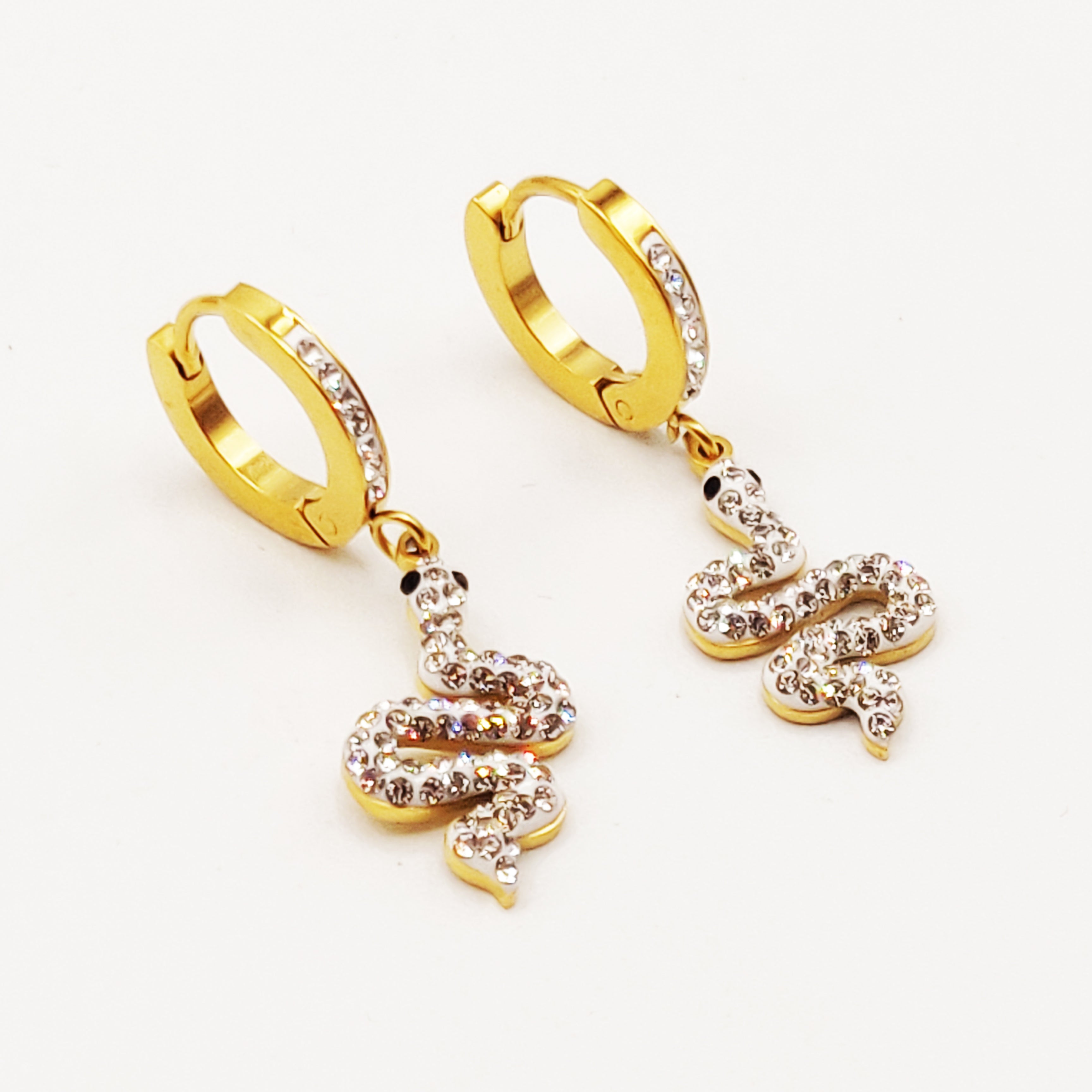 Boucles d'oreilles Serpent Cristaux Luxe