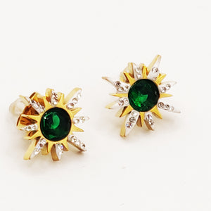 Boucles d'oreilles Soleil Émeraude Luxe