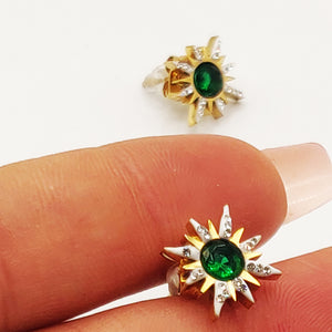 Boucles d'oreilles Soleil Émeraude Luxe