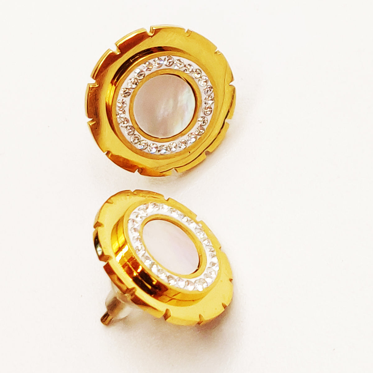 Boucles d'oreilles Soleil Fashion Noyau Blanc Nacré