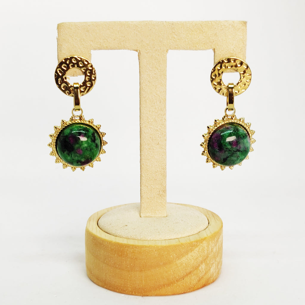 Boucles d'oreilles Soleil Vert