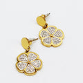 Boucles d'oreilles Torsade Marguerite Cristaux Luxe Pendentifs Descendants