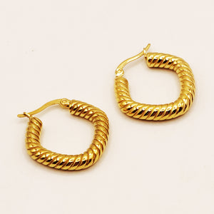 Boucles d'oreilles Torsades Carrées