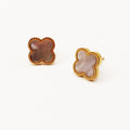 Boucles d'oreilles Trèfles Blancs Nacrés