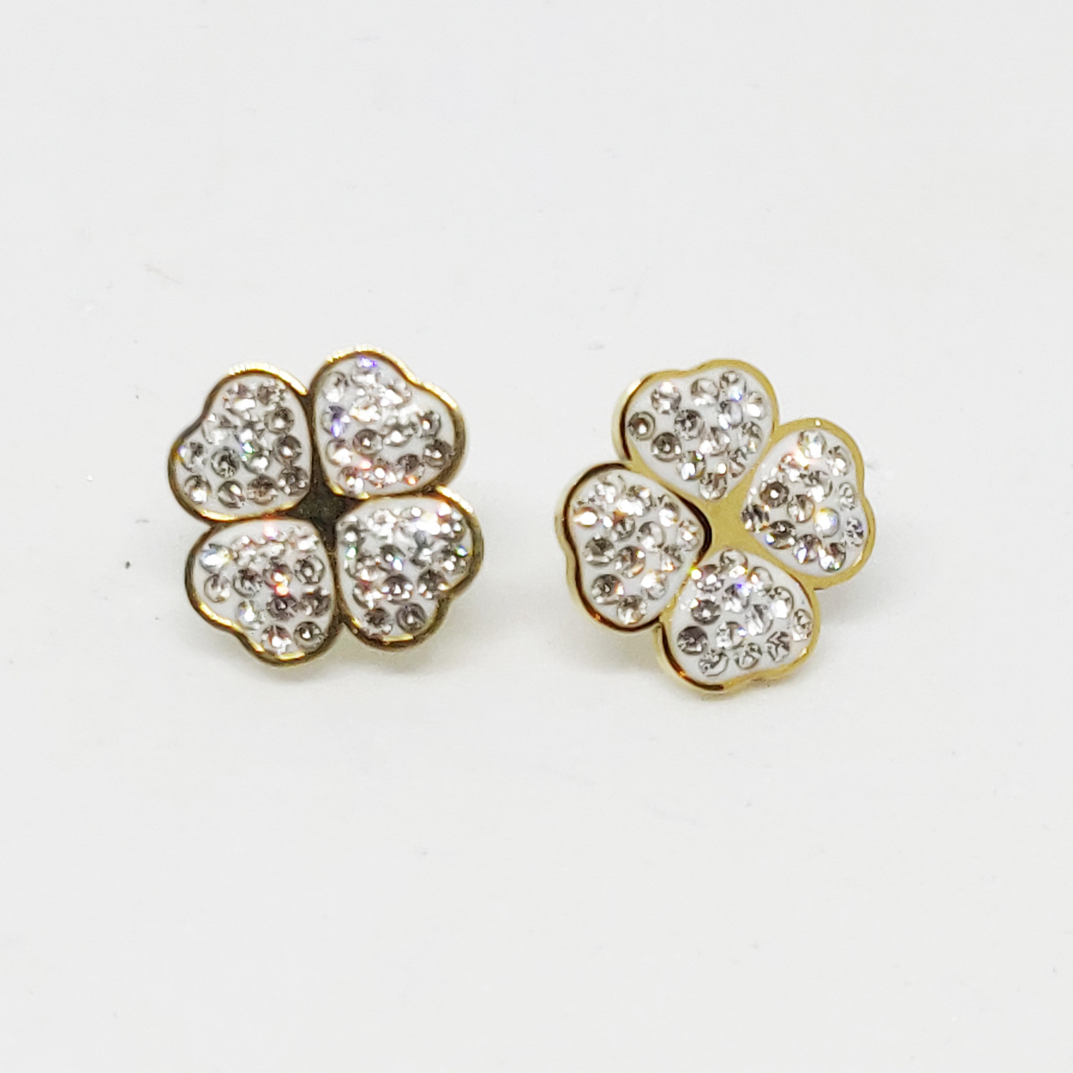 Boucles d'oreilles Trèfles Cristaux Luxe