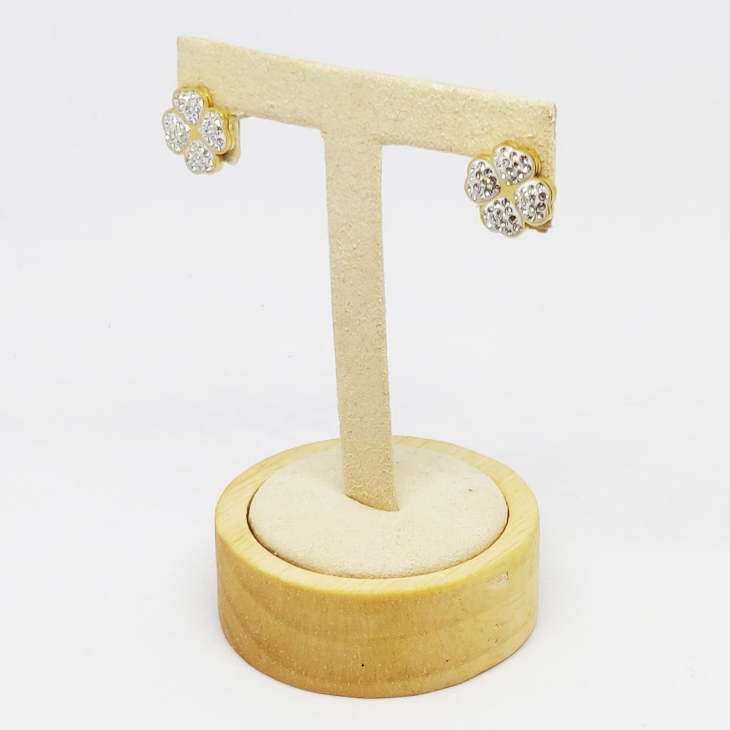 Boucles d'oreilles Trèfles Cristaux Luxe