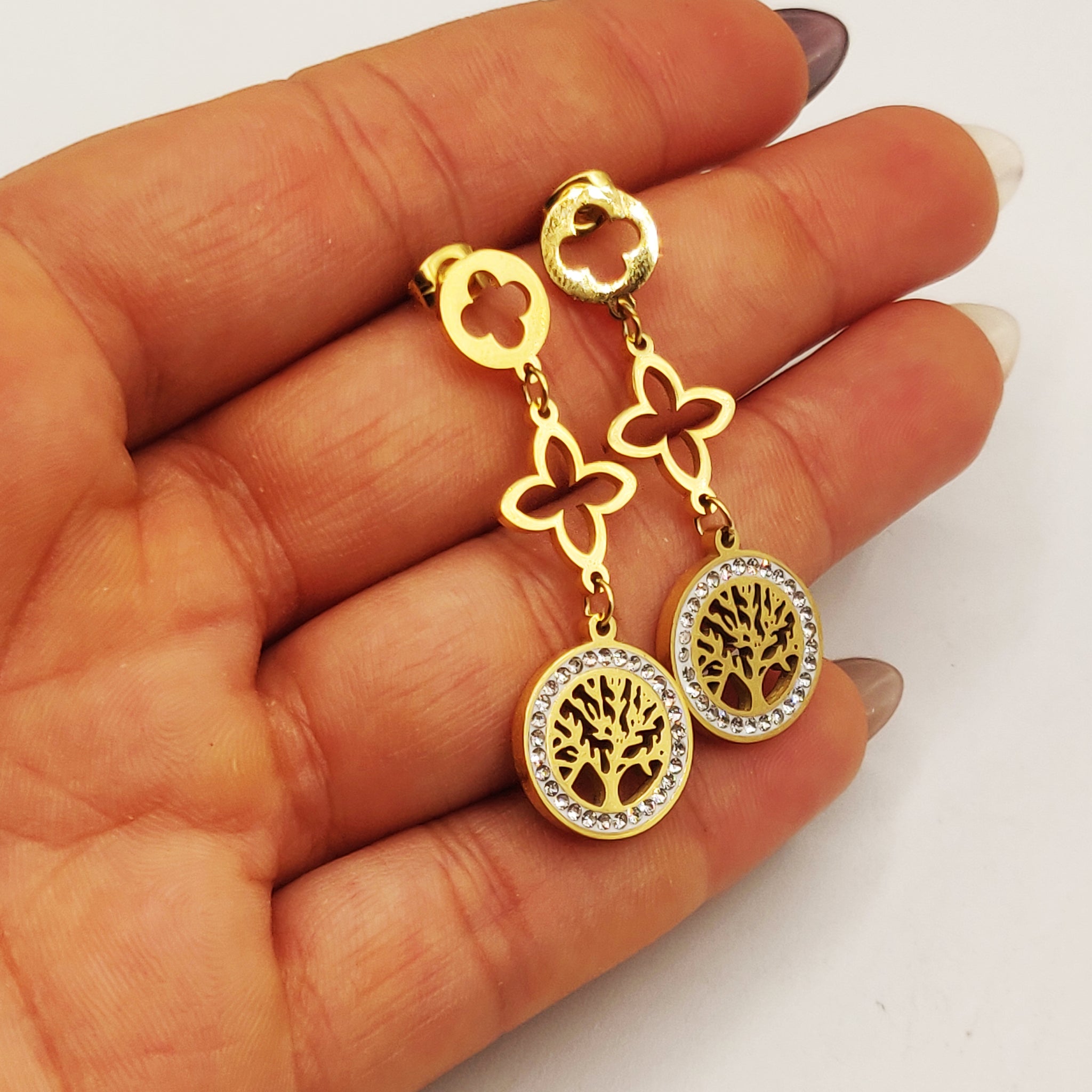 Boucles d'oreilles Trèfles et Étoiles Eden Luxe