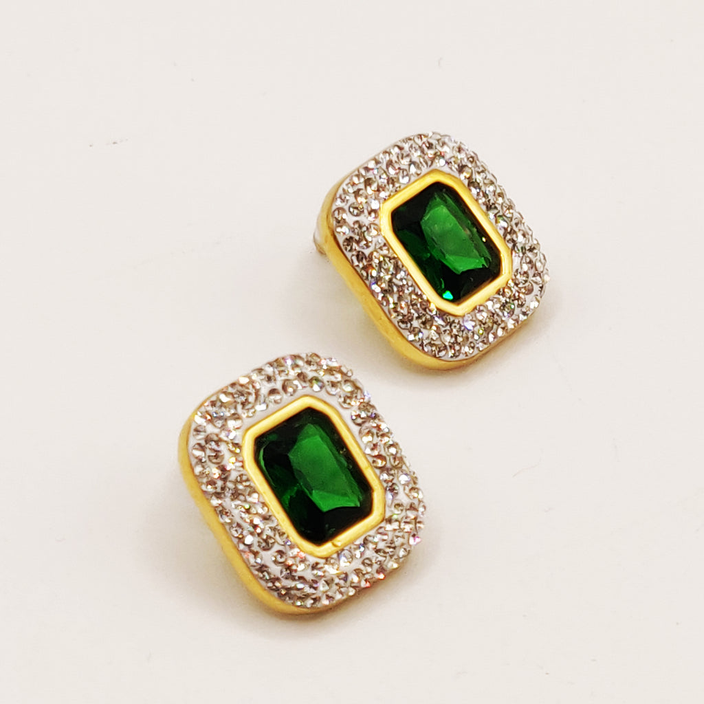 Boucles d'oreilles Cristal Vert Full Cristaux Luxe