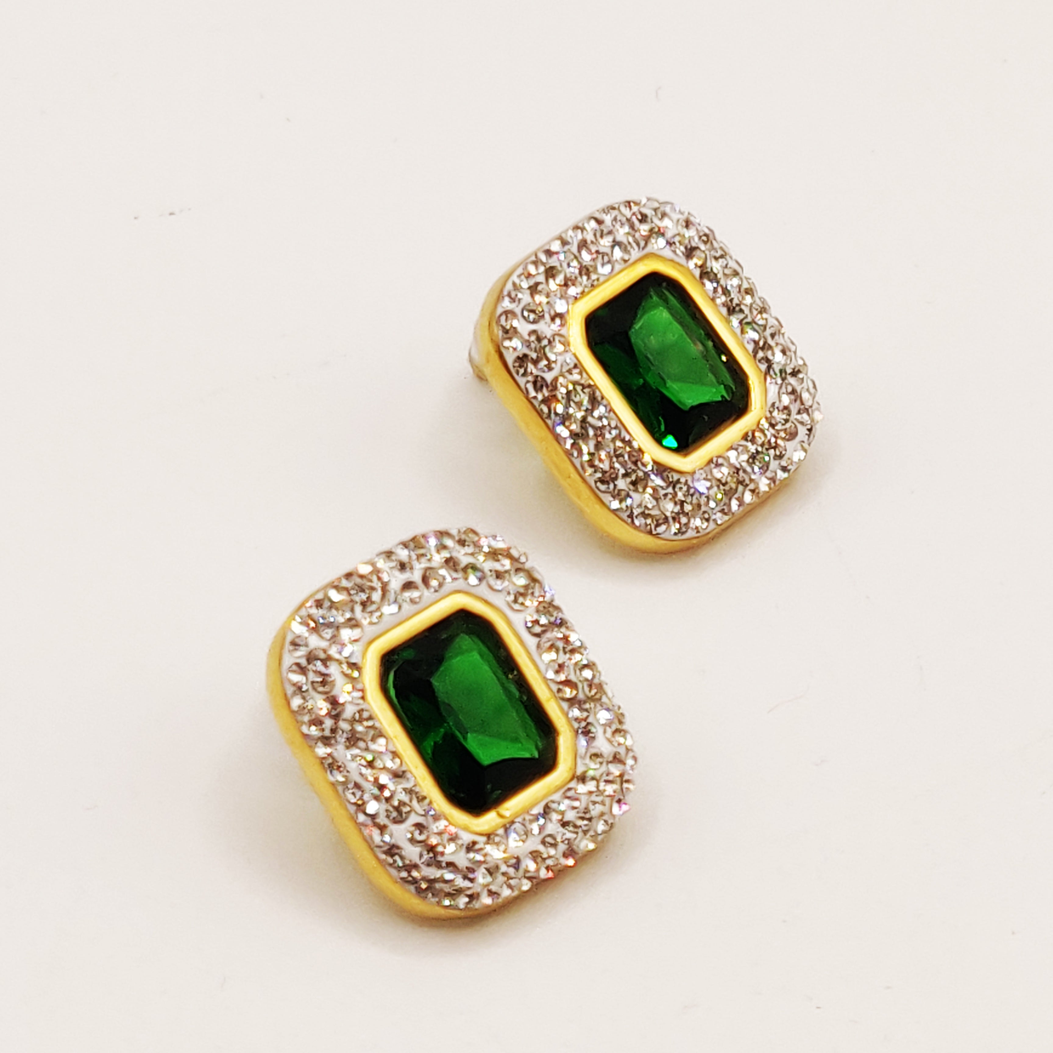 Boucles d'oreilles Cristal Vert Full Cristaux Luxe