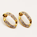Boucles d'oreilles Tresse Épaisse Maillon Cristaux Luxe