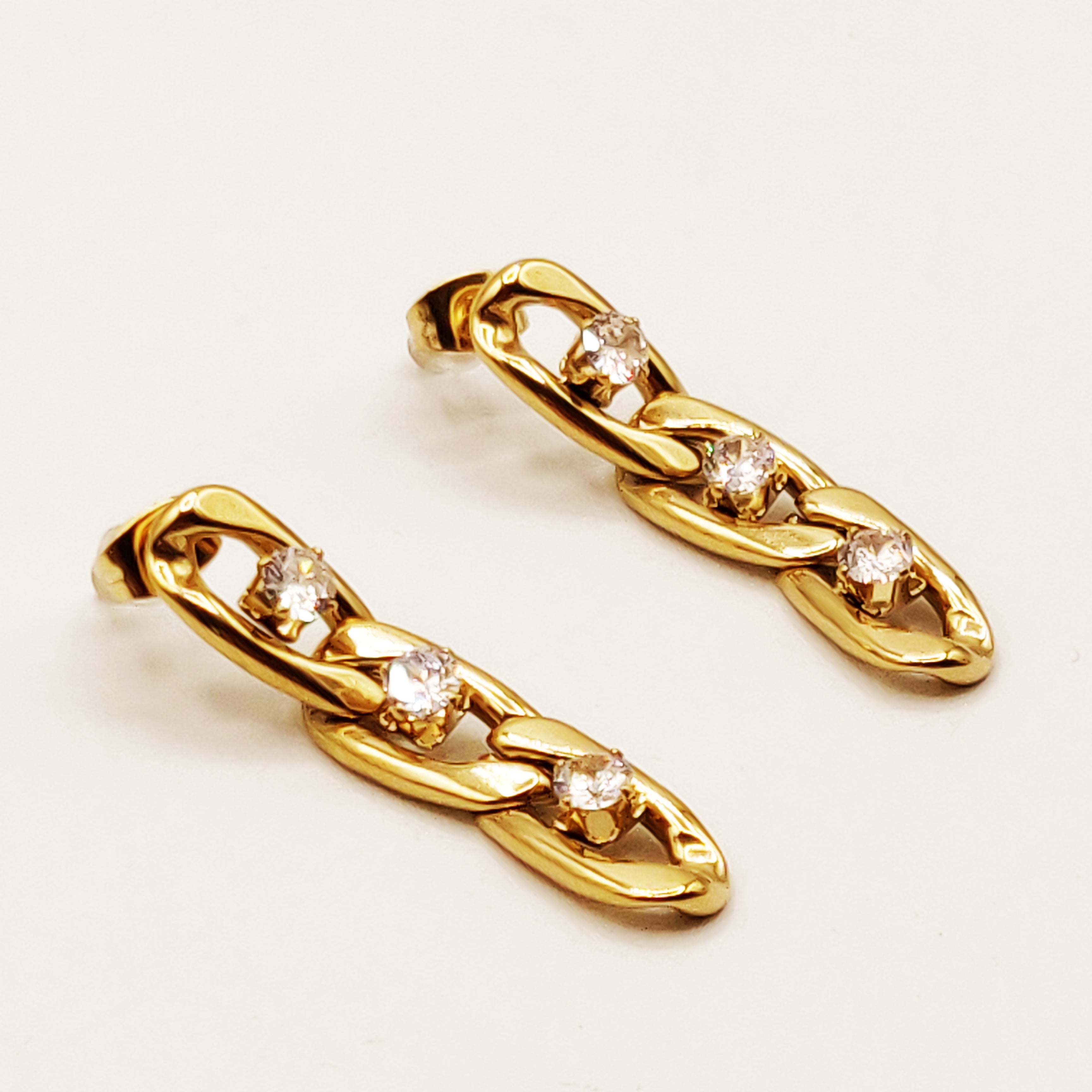 Boucles d'oreilles Tresse Gros Cristaux Luxe