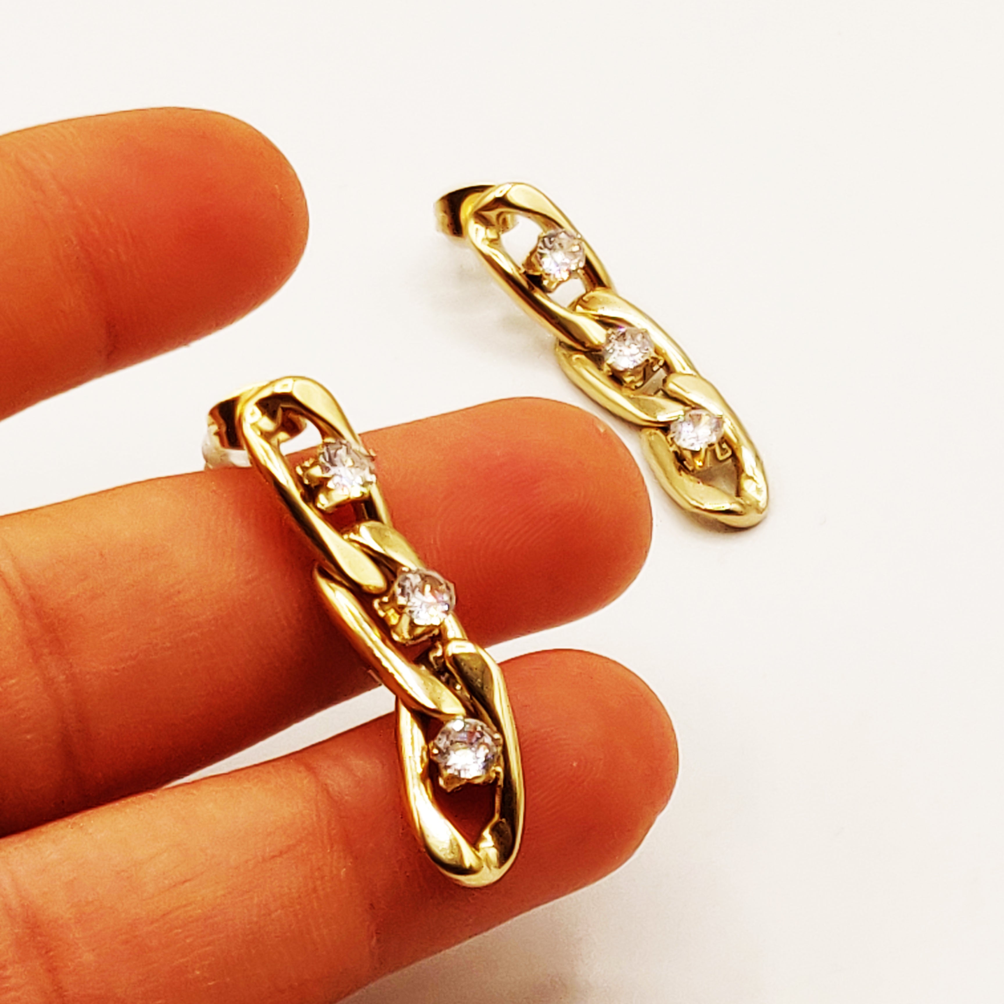 Boucles d'oreilles Tresse Gros Cristaux Luxe