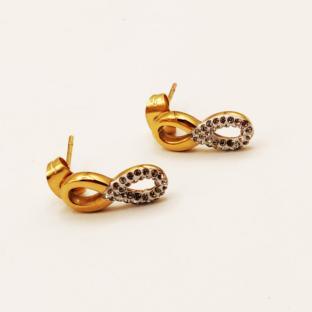 Boucles d'oreilles Tresse Infinity Cristaux Luxe