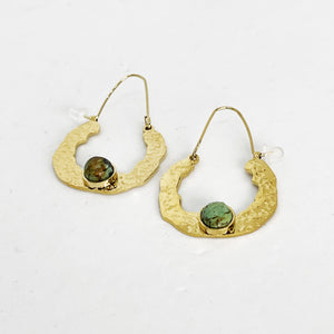 Boucles d'oreilles U Perle Verte