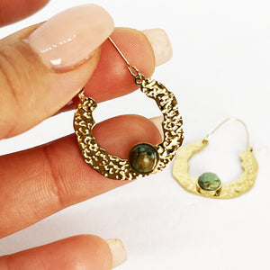 Boucles d'oreilles U Perle Verte