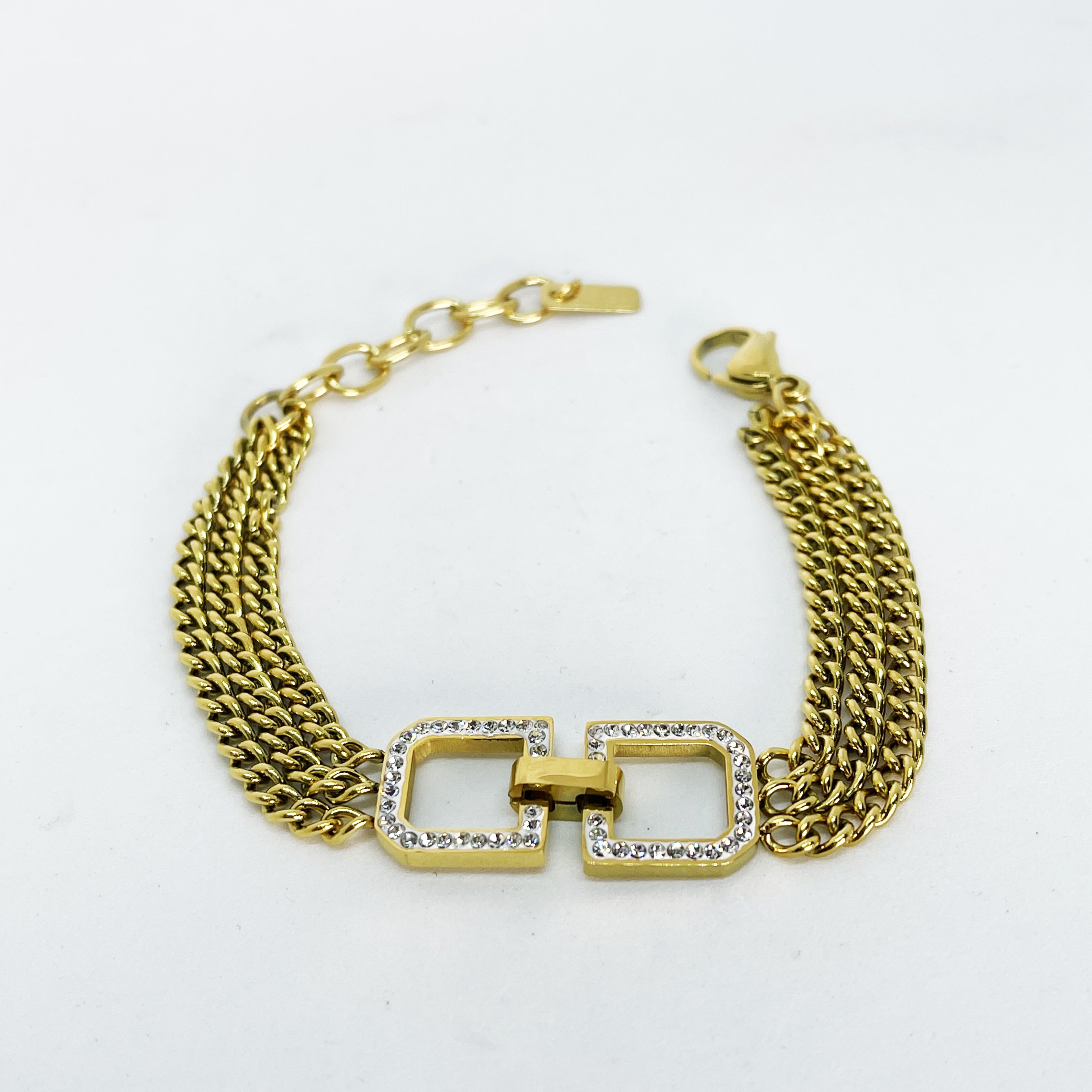 Bracelet 3 Chaînes Double D Luxe
