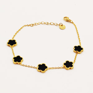 Bracelet 5 Marguerites Noires